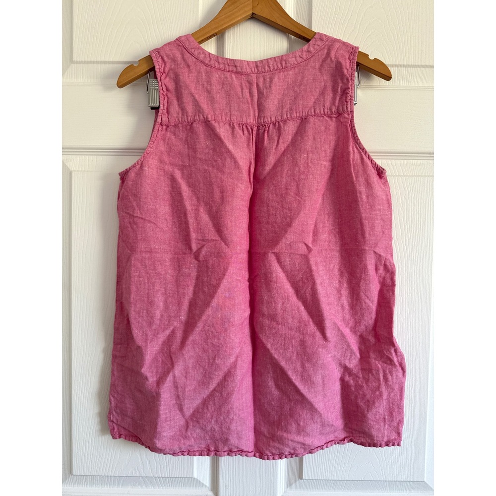 Talbots Women's Size Medium Pink Linen Tank Top Linen Cotton Blend Lightweight - Picture 4 of 4